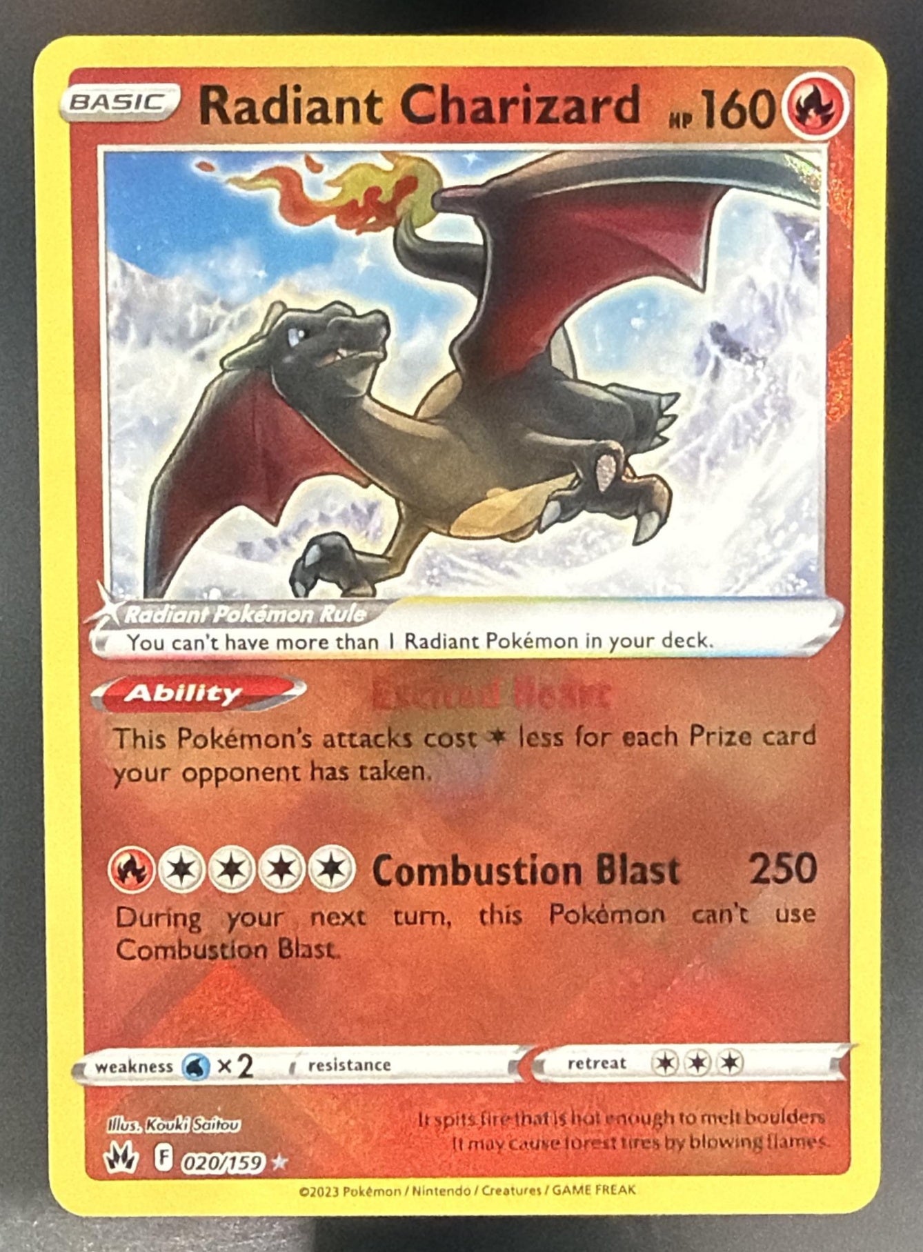 2023 Pokemon Sword & Shield Crown Zenith Radiant Charizard #020/159 — front