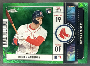 2026 Topps Chrome LogoFractor Roman Anthony Big Ticket Green Refractor /99 RC