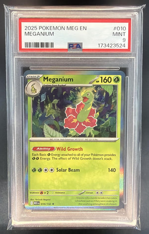 2025 Pokemon Mega Evolution Meganium #010/132 Rare PSA 9