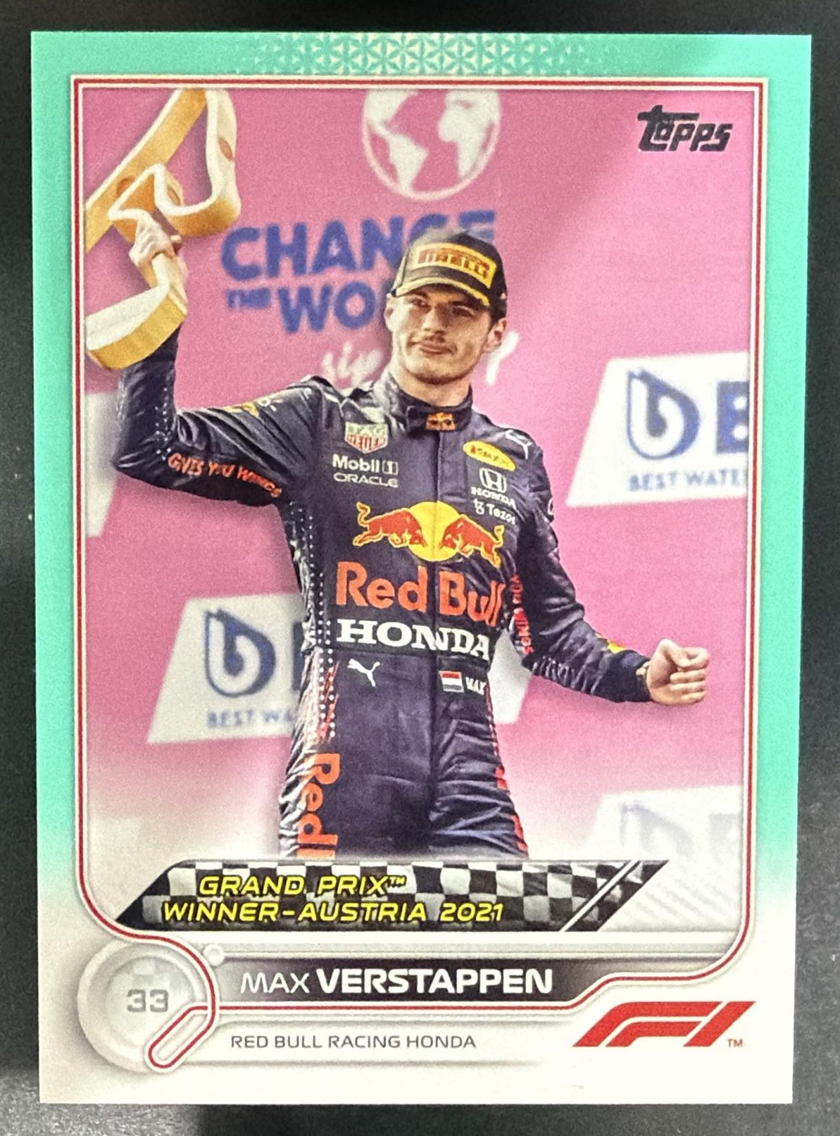 2022 Topps Formula 1 Max Verstappen #1 Aqua 130/199 — front