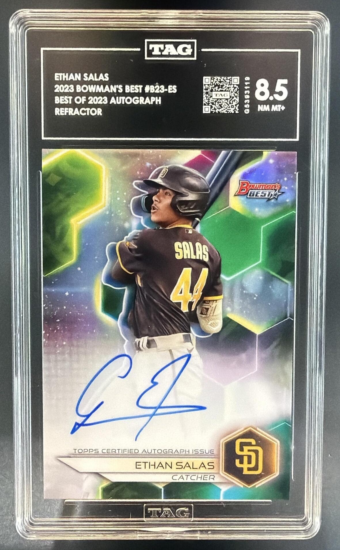 2023 Bowman's Best Ethan Salas Best of 2023 Auto Auto RC Padres TAG 8.5 — front