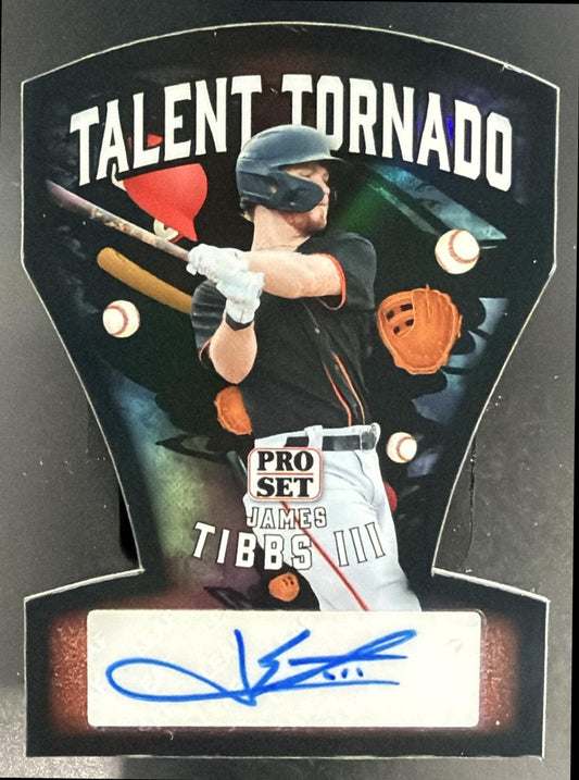 2026 Leaf Pro Set Talent Tornado James Tibbs III Die Cut Auto 2/2 — front