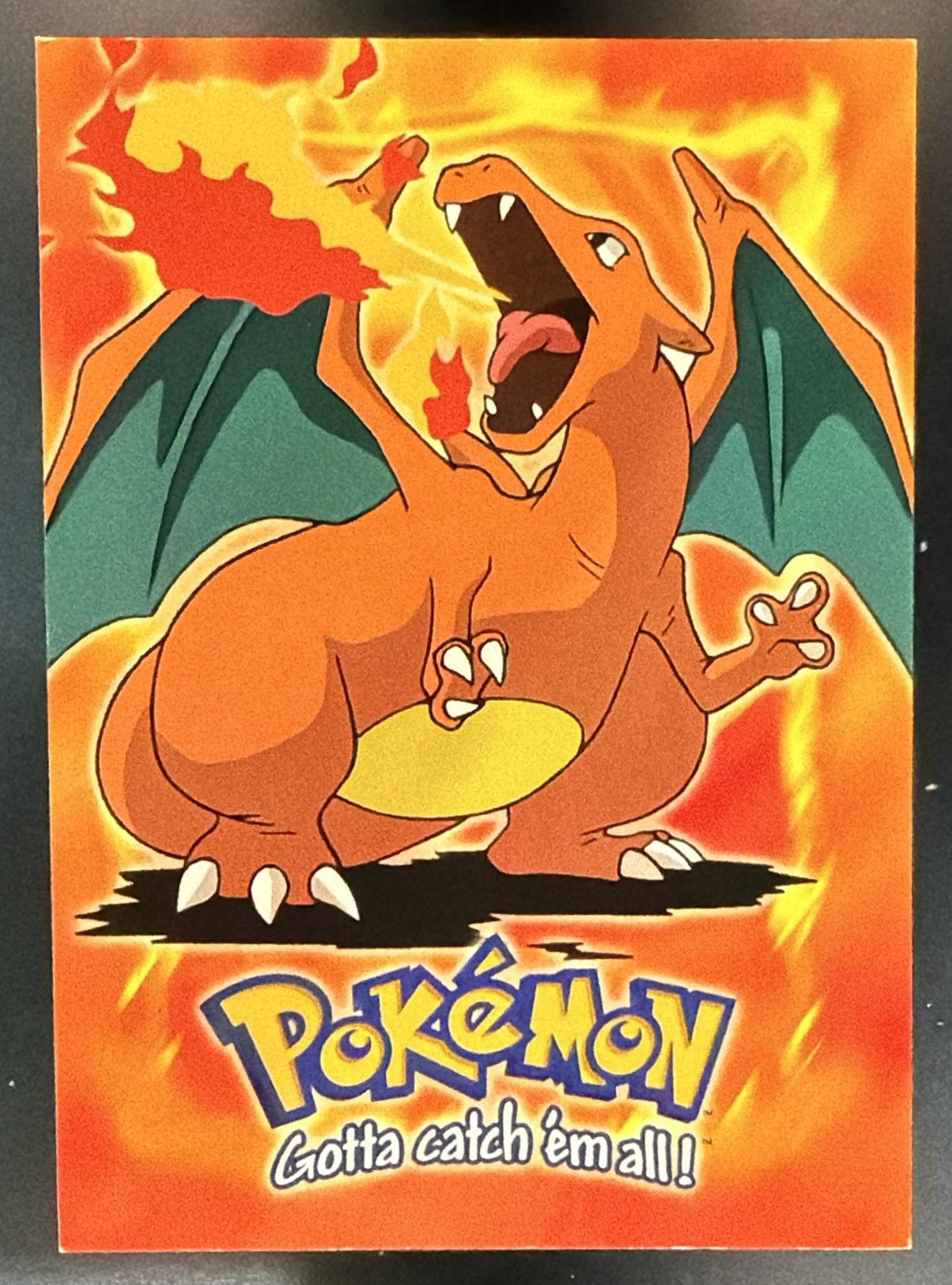 1999 Topps Pokemon the First Movie #06 Charizard - Stage 3 #E6 Blue Logo — front