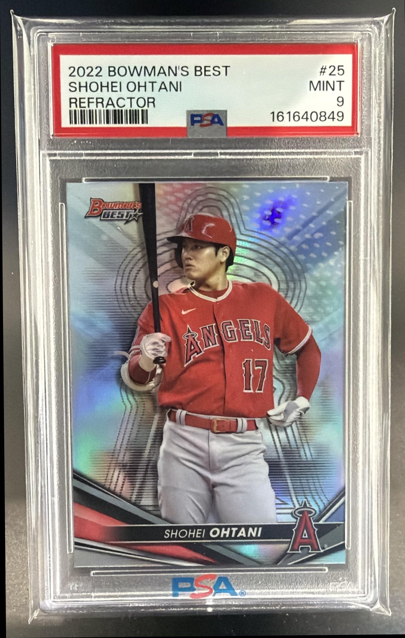 2022 Bowman's Best Shohei Ohtani #25 Refractor Angels PSA 9 — front