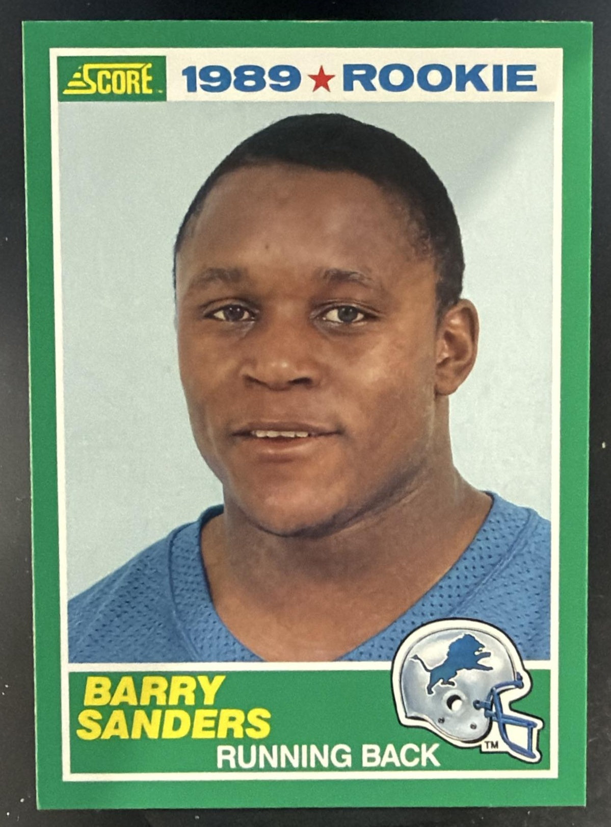 1989 Score Barry Sanders #257 RC Lions — front