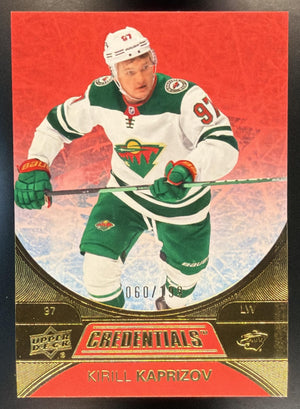 2021-22 Upper Deck Credentials Kirill Kaprizov #12 Red 60/199 Wild