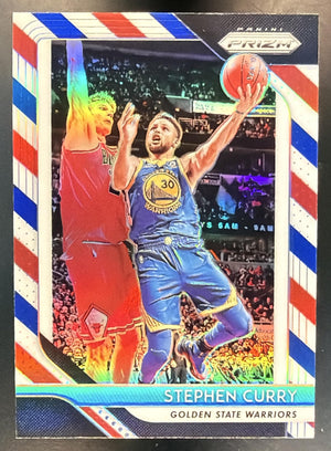 2018-19 Panini Prizm Stephen Curry #222 Prizms Red White and Blue Warriors