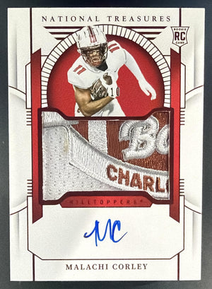 2024 National Treasures Collegiate Malachi Corley Bowl Logo /10 MEM Auto RC