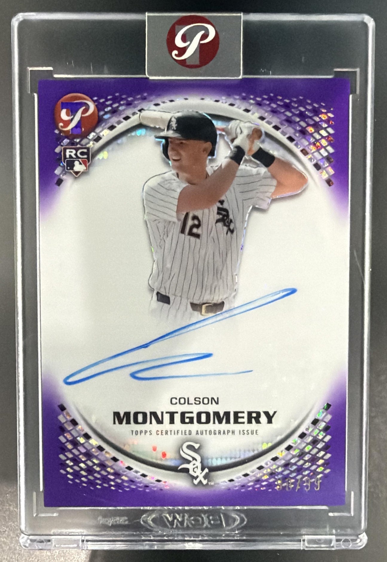 2026 Topps Pristine Colson Montgomery #PA-CM Auto Purple Refractor /99 RC — front