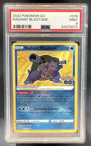 2022 Pokemon Sword & Shield Pokemon GO Radiant Blastoise #018/078 Rare PSA 9