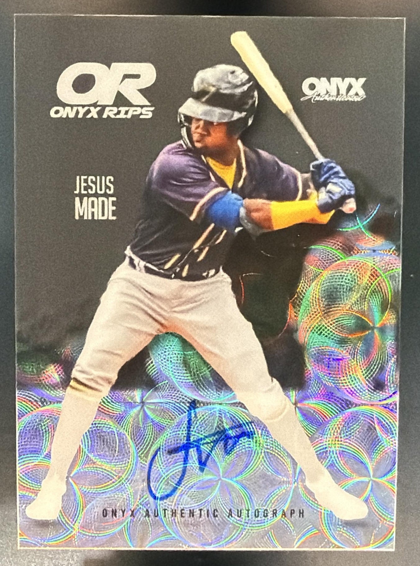 2025 Onyx Rips Jesus Made On Card Auto /5 — front