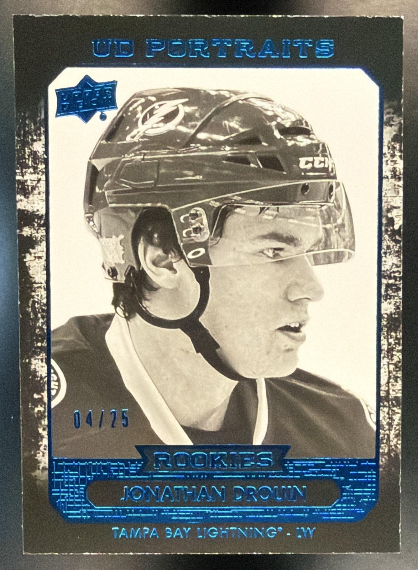 2014 Upper Deck Jonathan Drouin #P-59 UD Portraits Platinum Blue /25 RC — front