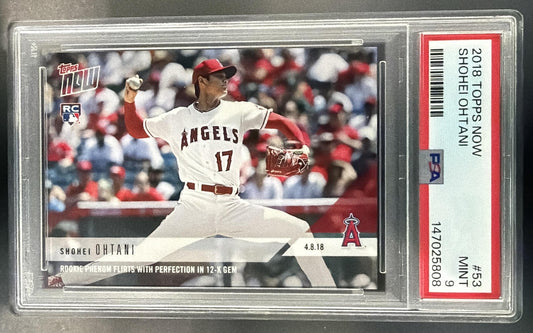 2018 Topps Now Shohei Ohtani #53 RC Angels PSA 9 — front