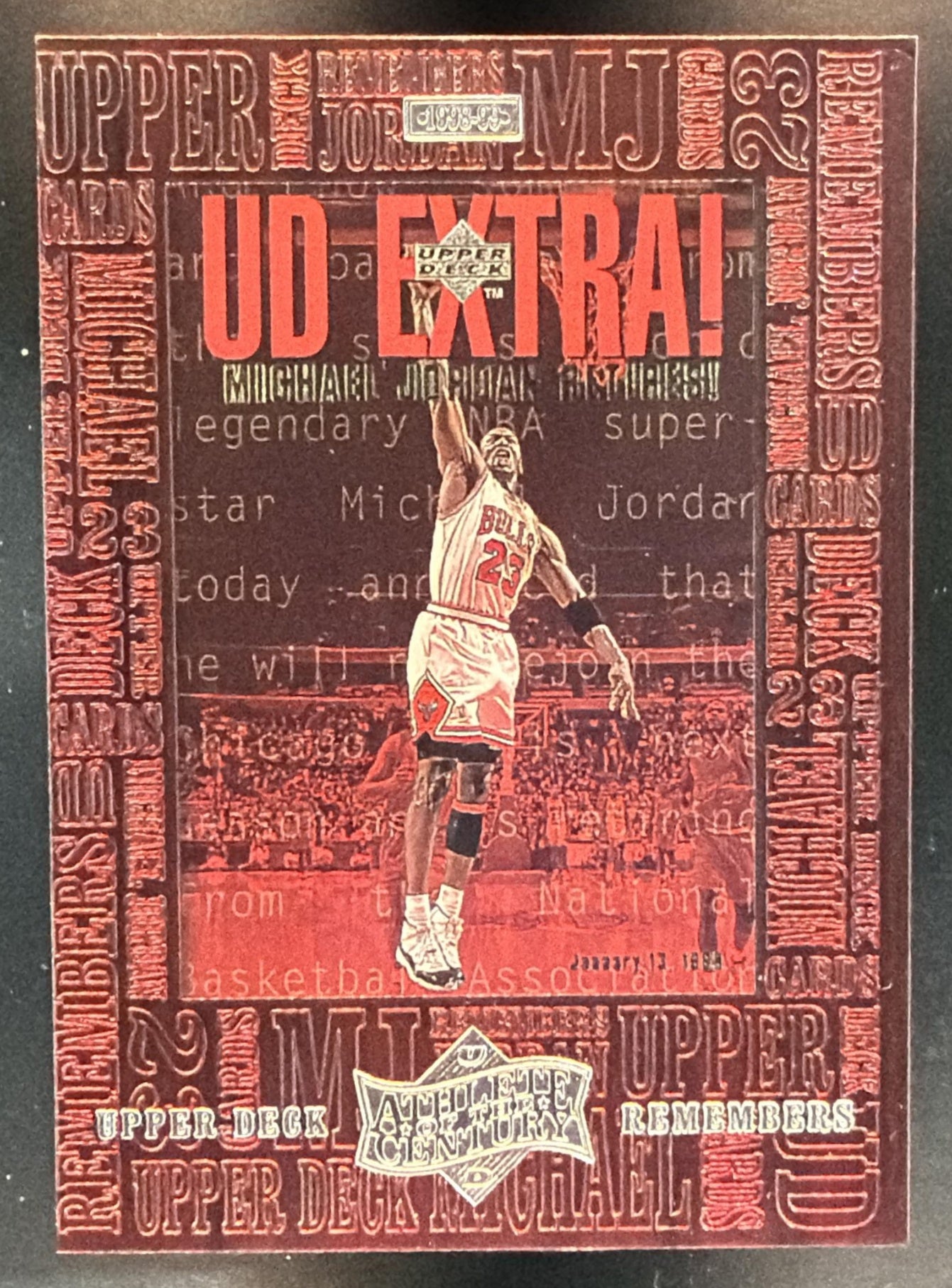 1999-00 Upper Deck Michael Jordan Athlete of the Century #UD10 Remembers Bulls — front