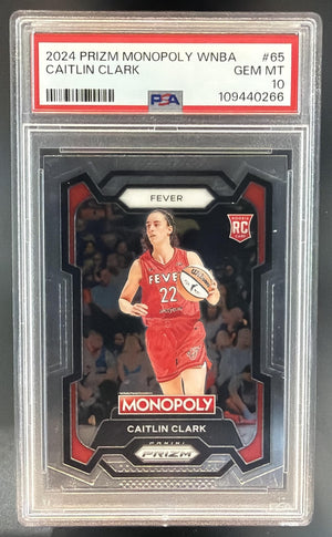 2024 Panini Prizm Monopoly WNBA Caitlin Clark #65 RC Fever PSA 10