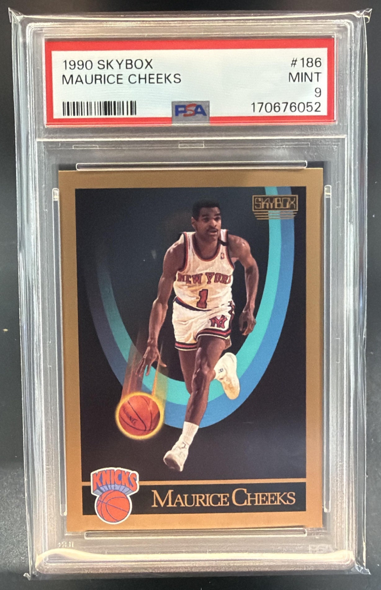 1990-91 Skybox Maurice Cheeks #186 Knicks PSA 9 — front