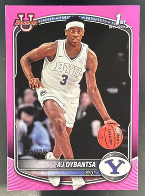 2025-26 Bowman AJ Dybantsa #BPP-1 Pink Border /175 1st Prospect Cougars