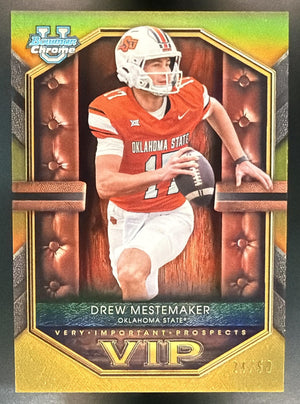 2026 Bowman Drew Mestemaker Chrome Very Important Prospects Gold Refractor /50