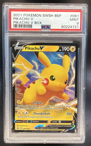 Pokemon Sword & Shield Black Star Promos Pikachu V #SWSH061 2020 PSA 9