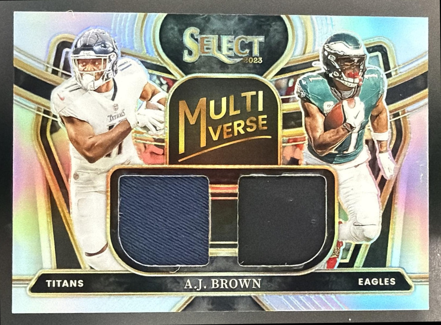 2023 Panini Select A.J. Brown #MU-ABR Multiverse Prizm 44/99 MEM Titans Eagles — front