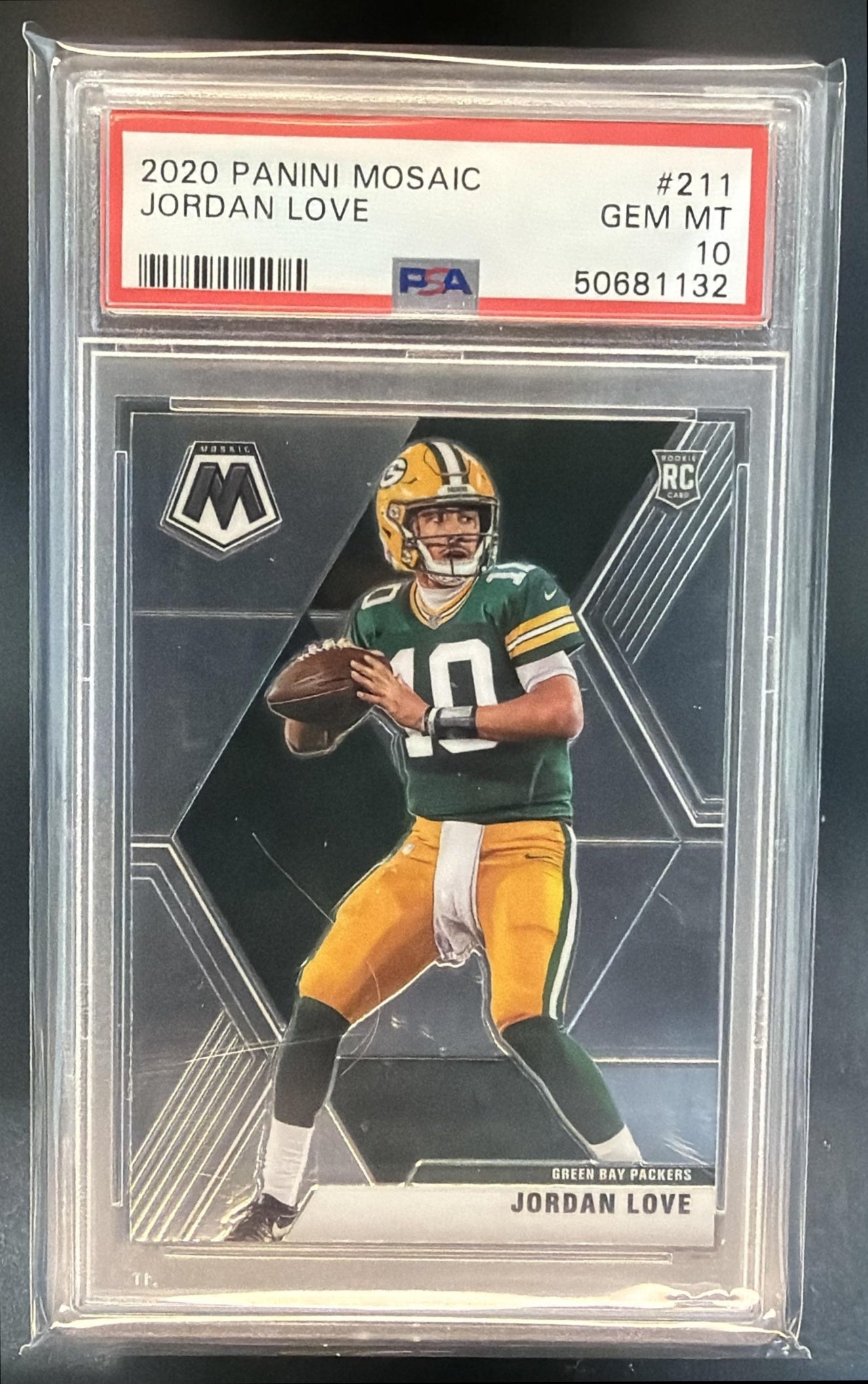 2020 Panini Mosaic Jordan Love #211 RC Packers PSA 10 — front