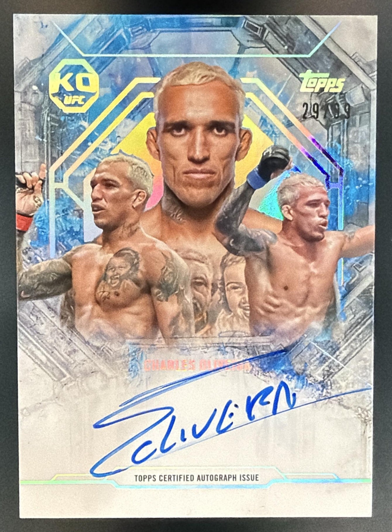 2025 Topps UFC Knockout Charles Oliveira #CG-CO Collageagraphs 29/99 Auto — front