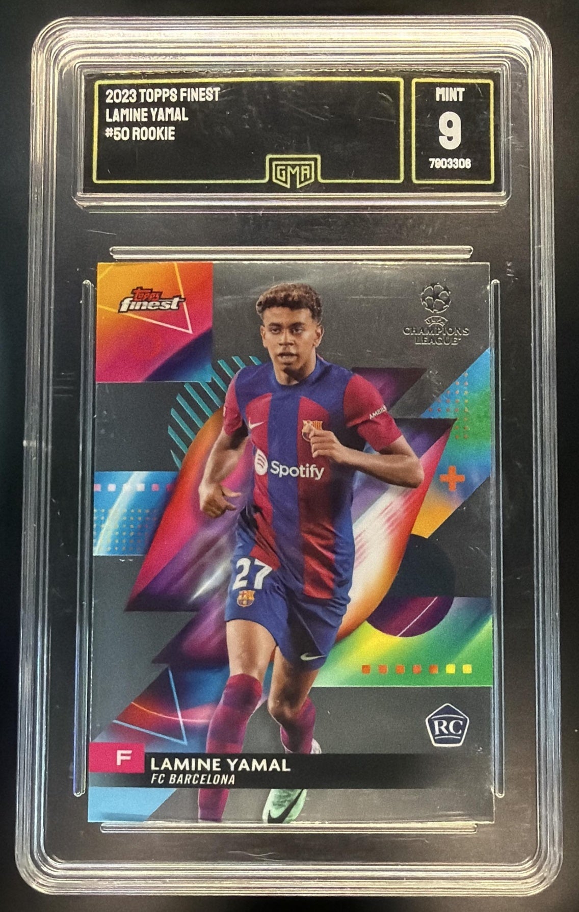 2023-24 Topps Finest UEFA Club Competitions Lamine Yamal #50 RC Barcelona