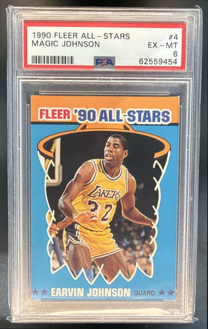 1990-91 Fleer Earvin Johnson #4 All Stars Lakers PSA 6