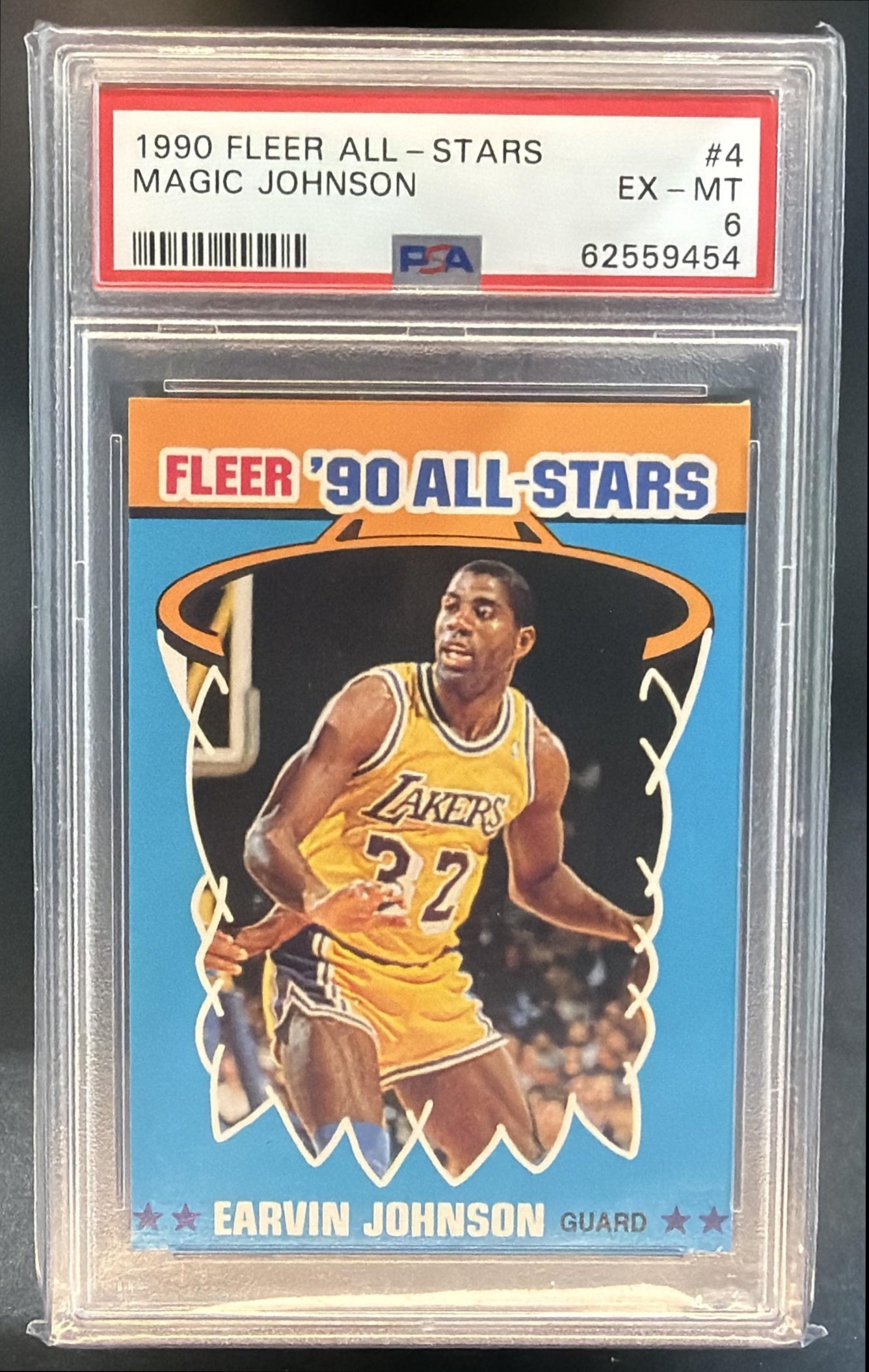 1990-91 Fleer Earvin Johnson #4 All Stars Lakers PSA 6 — front