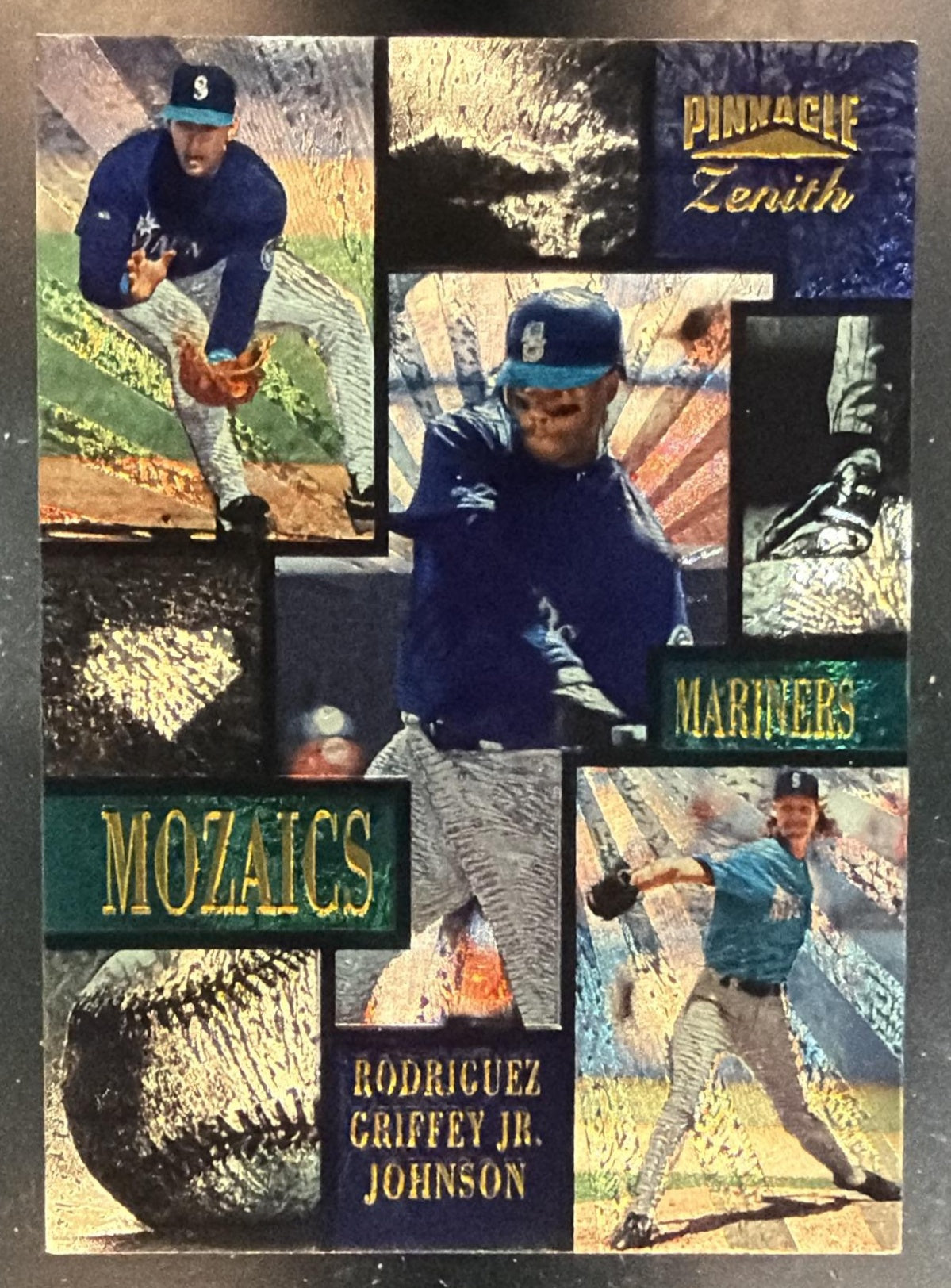 1996 Pinnacle Zenith Alex Rodriguez Ken Griffey Jr. Randy Johnson #5 Mozaics — front