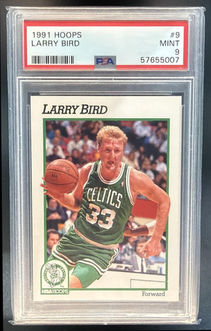 1991-92 Hoops Larry Bird #9 Celtics PSA 9