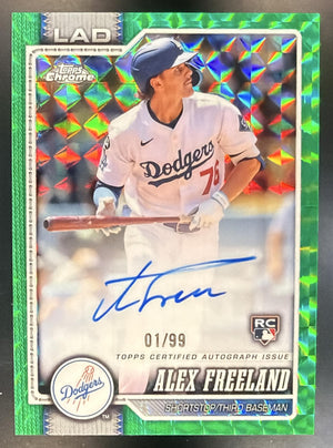 2026 Topps Chrome Alex Freeland Rookie Auto Green Geometric Refractor /99 RC