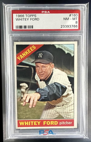1966 Topps Whitey Ford #160 Yankees PSA 8