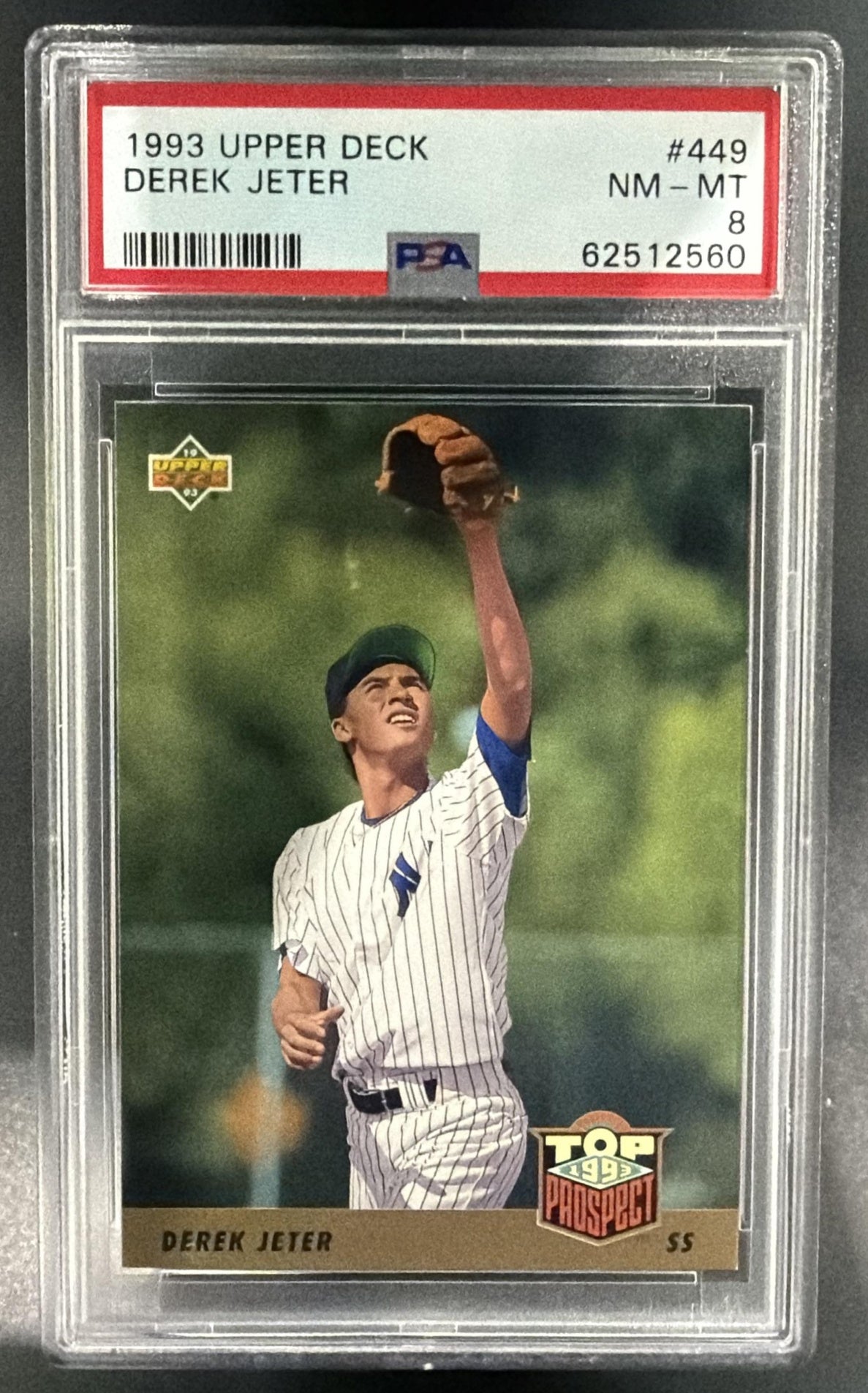 1993 Upper Deck Derek Jeter #449 RC Yankees PSA 8 — front