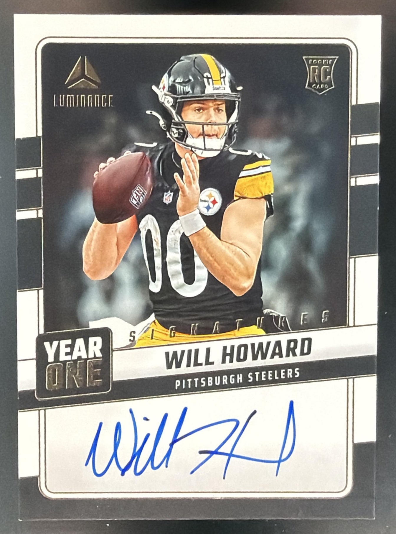 2025 Panini Luminance Will Howard #YOS-WHD Year One Auto RC Steelers — front