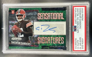 2025 Prizm Shedeur Sanders Sensational Signatures Green Scope /75 RC Auto PSA 10