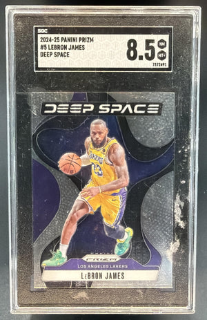 2024-25 Panini Prizm LeBron James #5 Deep Space Lakers SGC 8.5