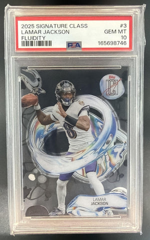 2025 Topps Signature Class Lamar Jackson #3 Fluidity Ravens PSA 10