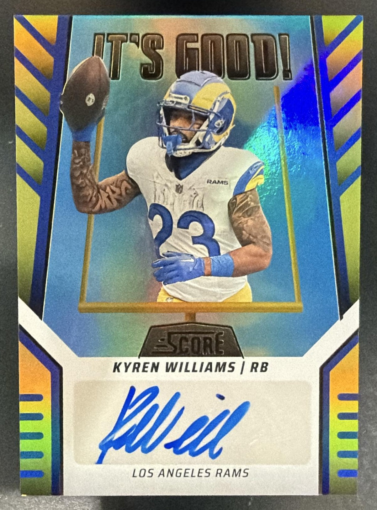 2024 Panini Score Kyren Williams #IG-KWS It's Good! Graphs Auto Rams — front
