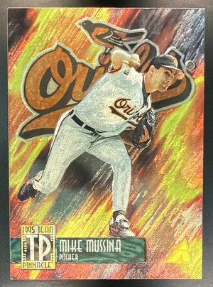 1995 Pinnacle Mike Mussina Greg Maddux #TP1 Team Dufex Front Braves Orioles