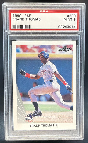 1990 Leaf Frank Thomas #300 UER RC White Sox PSA 9
