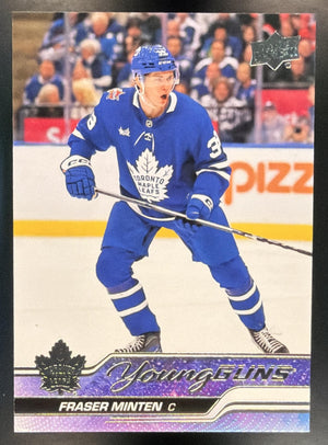 2023-24 Upper Deck Fraser Minten #482 Young Guns RC Maple Leafs
