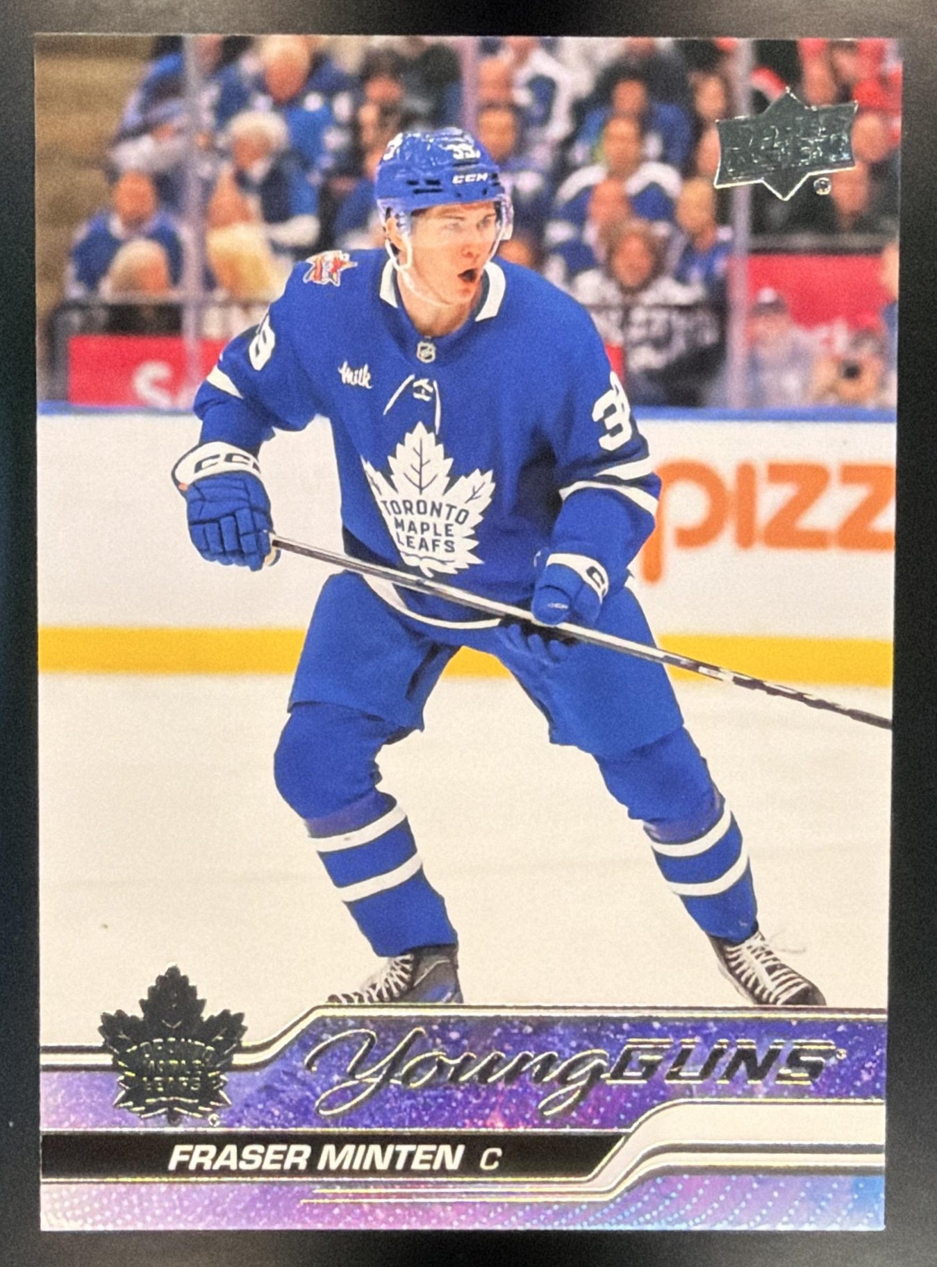 2023-24 Upper Deck Fraser Minten #482 Young Guns RC Maple Leafs — front