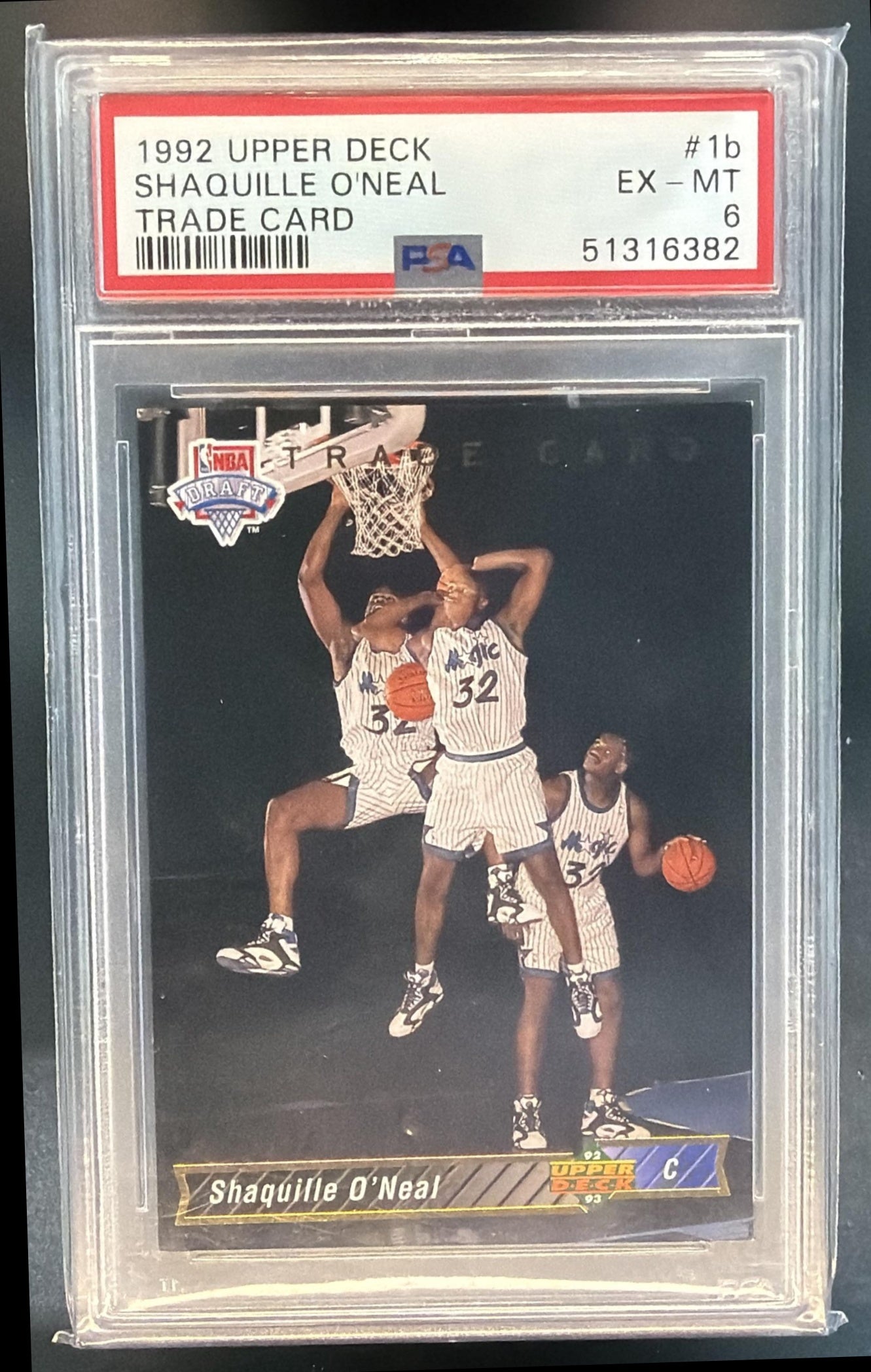 1992-93 Upper Deck Shaquille O'Neal #1b RC Magic PSA 6 — front