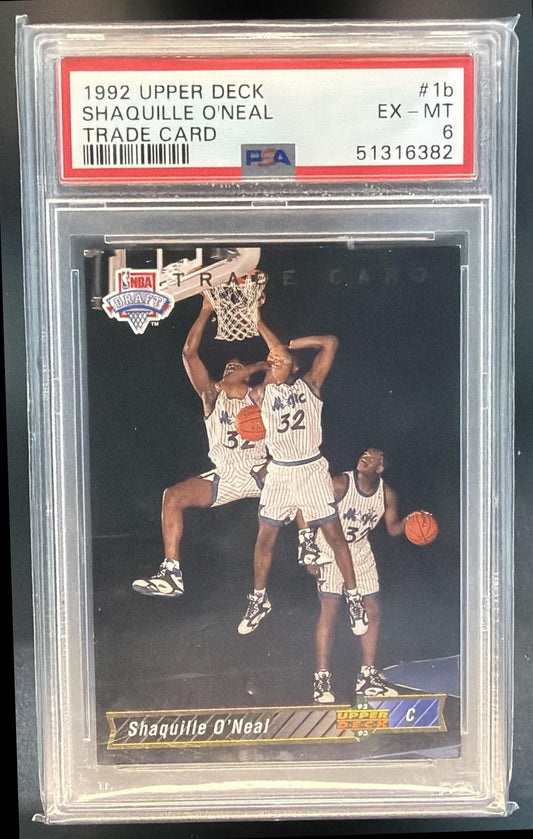 1992-93 Upper Deck Shaquille O'Neal #1b RC Magic PSA 6 — front