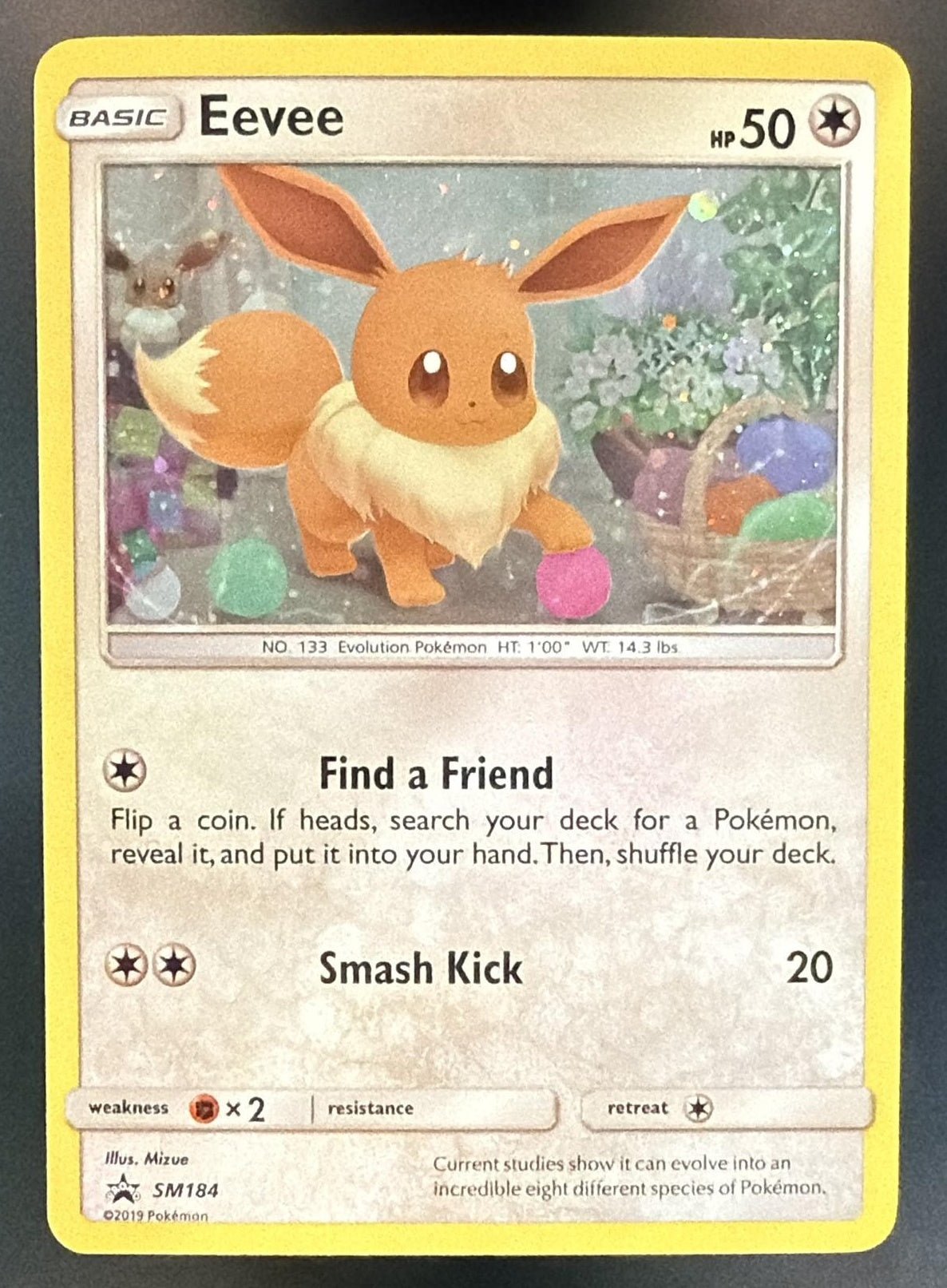 2016-19 Pokemon SM Black Star Promos Eevee #SM184 — front