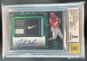 2022 Leaf Trinity Jordan Walker Patch Auto Black Foil Emerald Spectrum 1/1 BGS 8