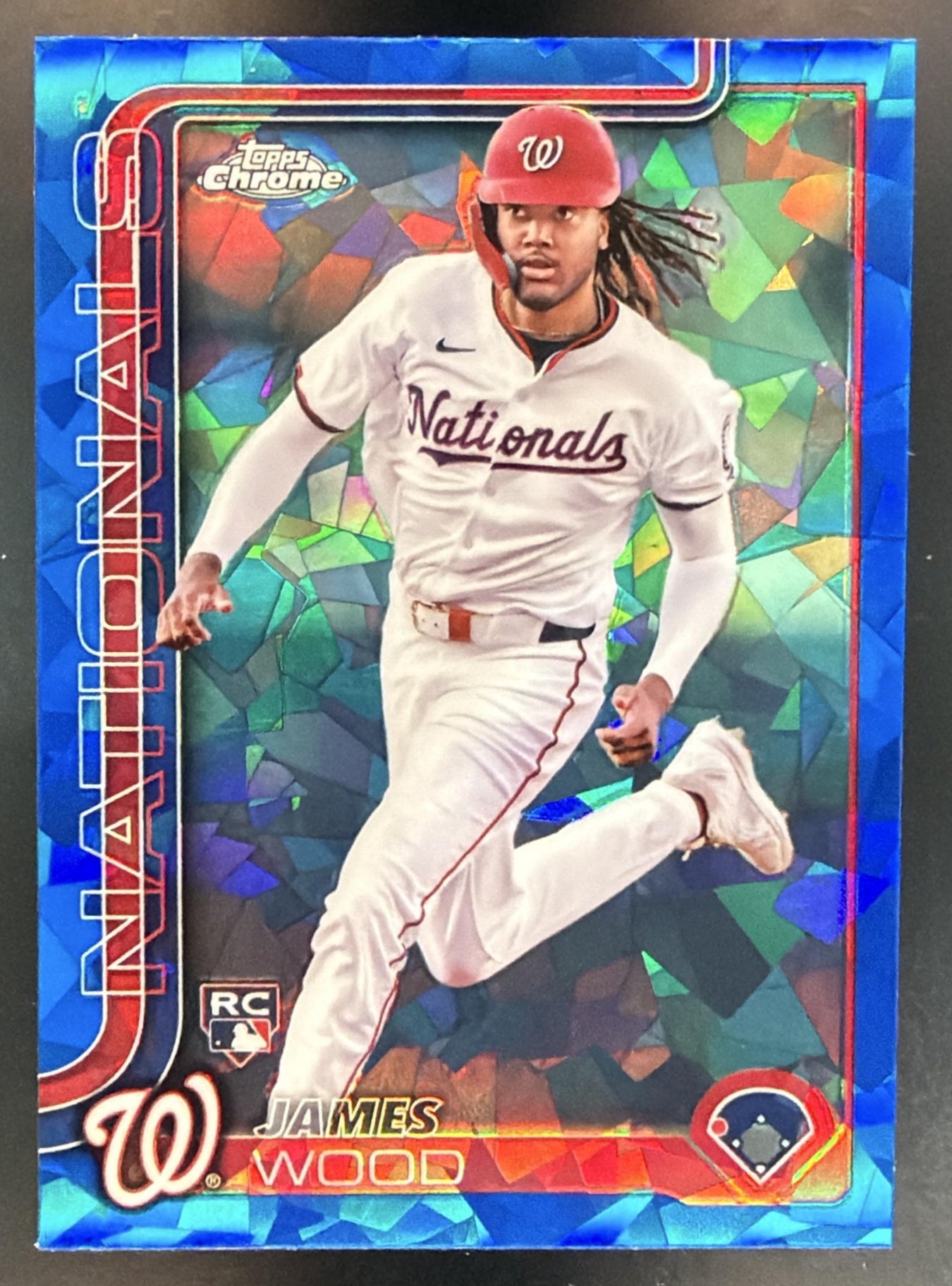 2025 Topps Chrome Sapphire James Wood #132 RC Nationals — front