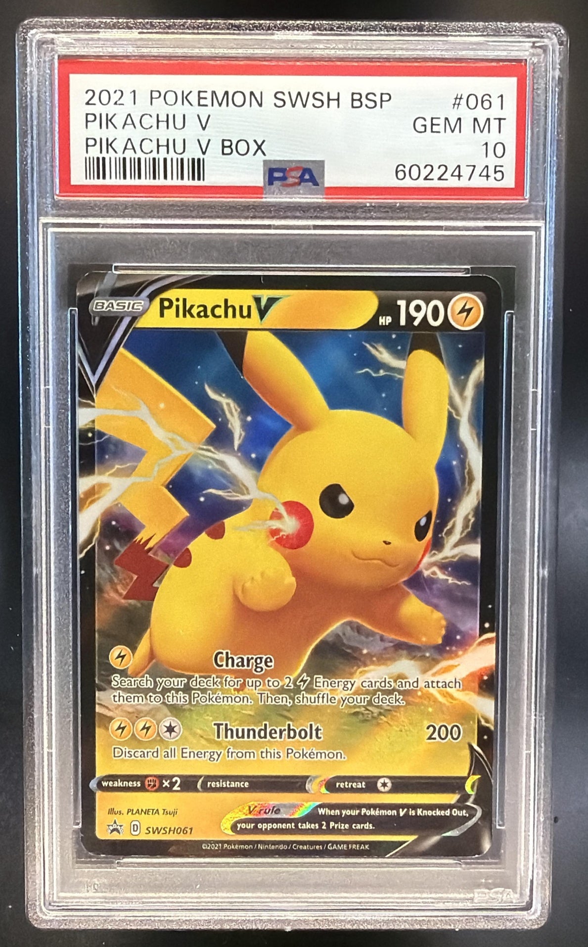 Pokemon Sword & Shield Black Star Promos Pikachu V #SWSH061 2020 PSA 10 — front