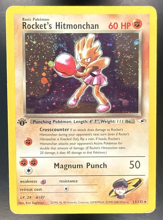 2000 Pokemon Gym Heroes 1st Edition Rocket's Hitmonchan #11/132 — front